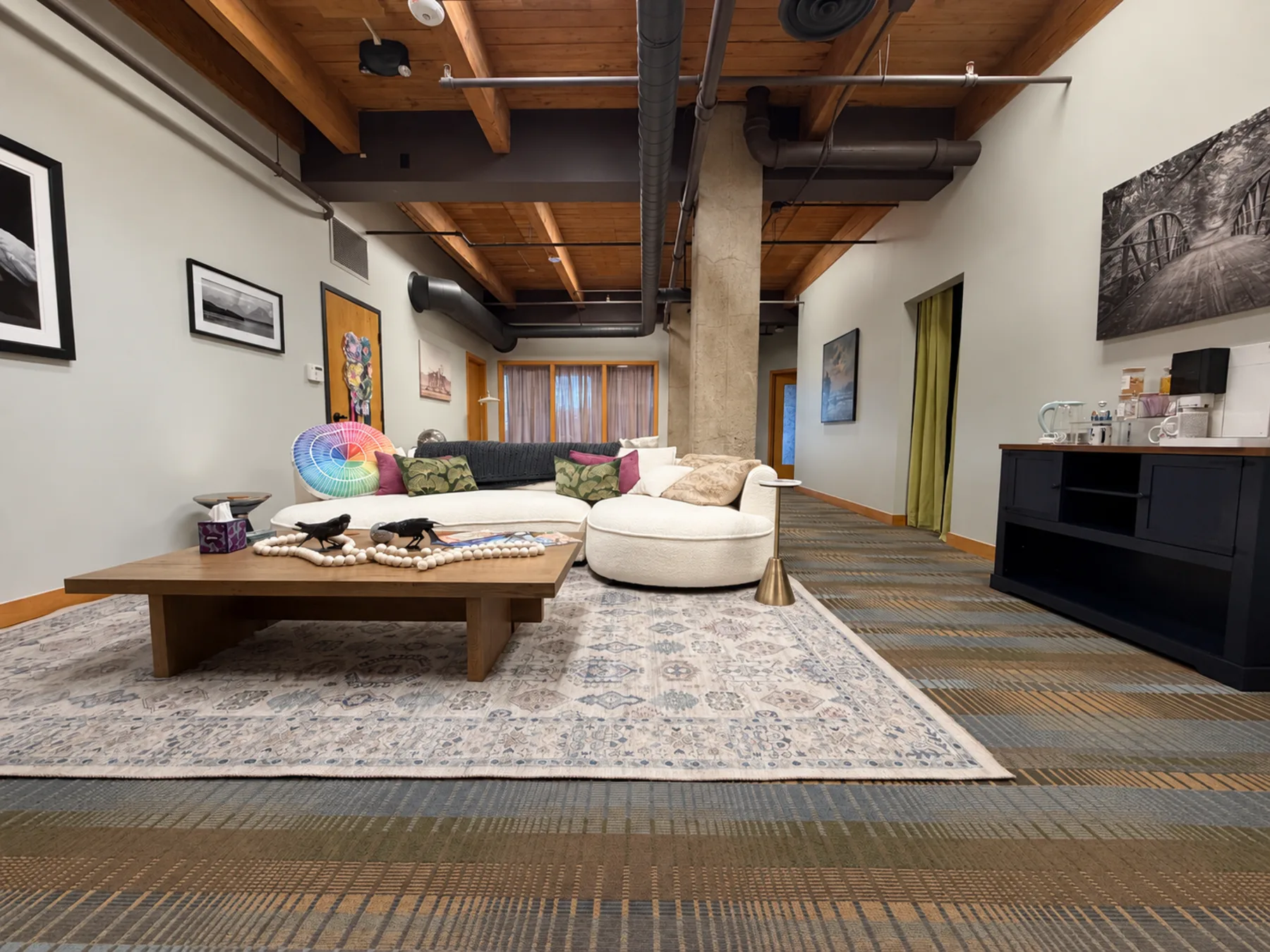 The lounge at evoke psychotherapy in downtown Kalamazoo